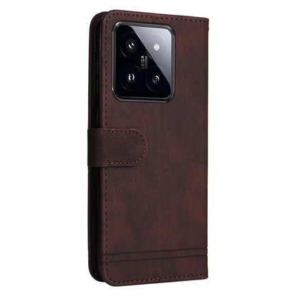 For Xiaomi 14 Pro Case Imprinted Skin-touch Phone Cover PU Leather Stand Wallet