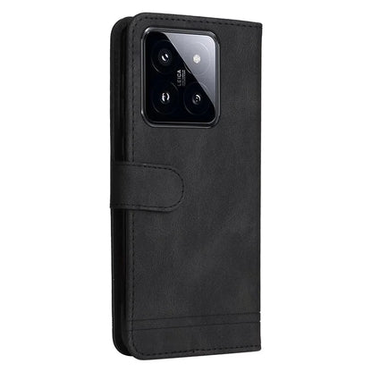 For Xiaomi 14 Pro Case Imprinted Skin-touch Phone Cover PU Leather Stand Wallet