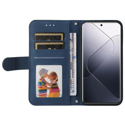 For Xiaomi 14 Pro Case Imprinted Skin-touch Phone Cover PU Leather Stand Wallet