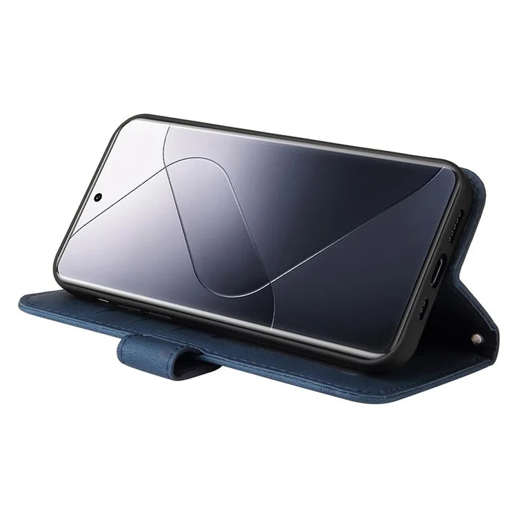 For Xiaomi 14 Pro Case Imprinted Skin-touch Phone Cover PU Leather Stand Wallet