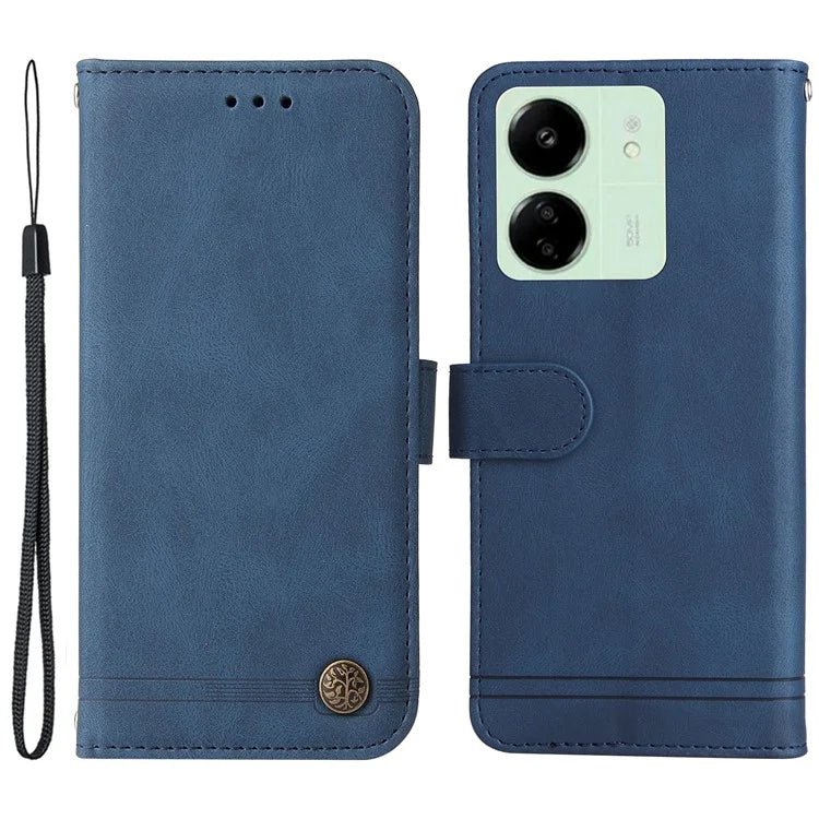 For Xiaomi Redmi 13C 4G / Poco C65 4G Case Skin-touch PU Leather Stand Wallet Shockproof Phone Shell