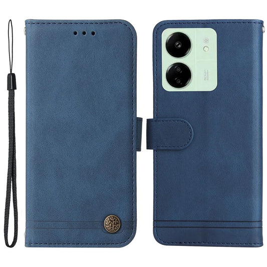 For Xiaomi Redmi 13C 4G / Poco C65 4G Case Skin-touch PU Leather Stand Wallet Shockproof Phone Shell