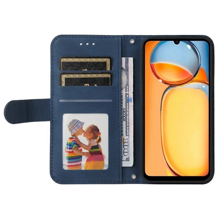 For Xiaomi Redmi 13C 4G / Poco C65 4G Case Skin-touch PU Leather Stand Wallet Shockproof Phone Shell