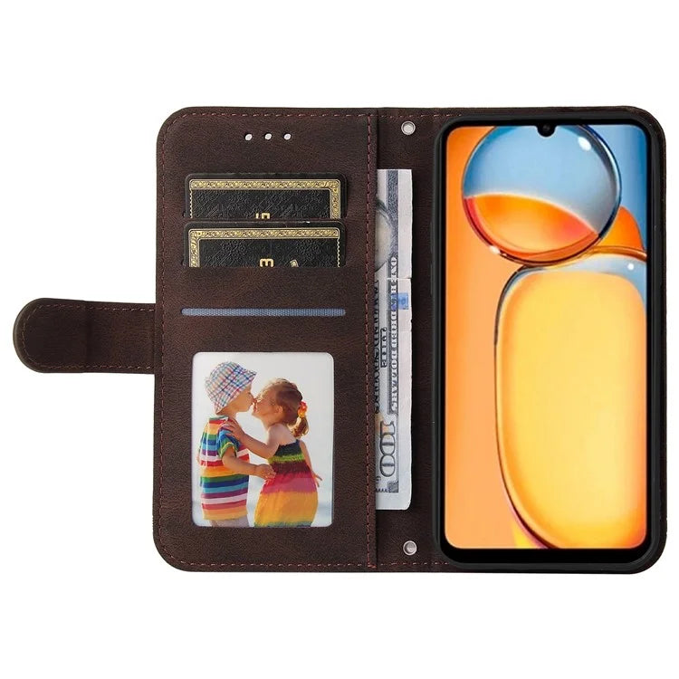 For Xiaomi Redmi 13C 4G / Poco C65 4G Case Skin-touch PU Leather Stand Wallet Shockproof Phone Shell