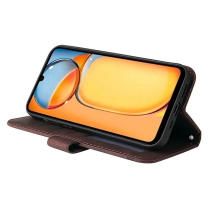 For Xiaomi Redmi 13C 4G / Poco C65 4G Case Skin-touch PU Leather Stand Wallet Shockproof Phone Shell