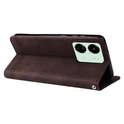 For Xiaomi Redmi 13C 4G / Poco C65 4G Case Skin-touch PU Leather Stand Wallet Shockproof Phone Shell
