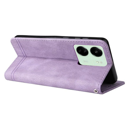 For Xiaomi Redmi 13C 4G / Poco C65 4G Case Skin-touch PU Leather Stand Wallet Shockproof Phone Shell