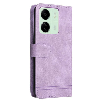For Xiaomi Redmi 13C 4G / Poco C65 4G Case Skin-touch PU Leather Stand Wallet Shockproof Phone Shell