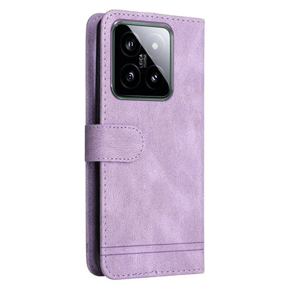 For Xiaomi 14 Phone Shell Imprinted Skin-touch PU Leather Stand Wallet Mobile Case