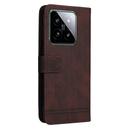 For Xiaomi 14 Phone Shell Imprinted Skin-touch PU Leather Stand Wallet Mobile Case