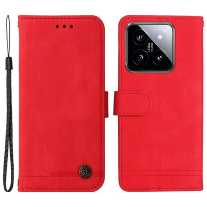 For Xiaomi 14 Phone Shell Imprinted Skin-touch PU Leather Stand Wallet Mobile Case