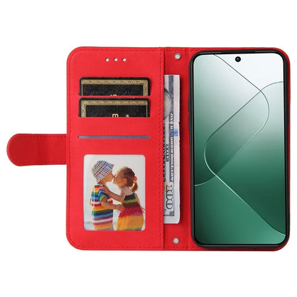 For Xiaomi 14 Phone Shell Imprinted Skin-touch PU Leather Stand Wallet Mobile Case