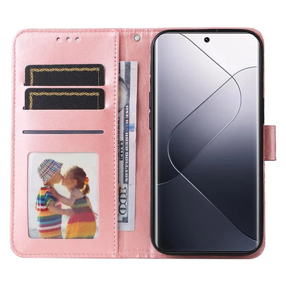 For Xiaomi 14 Pro Case PU Leather Stand Wallet Sunflower Pattern Phone Cover