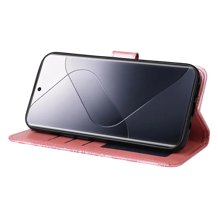 For Xiaomi 14 Pro Case PU Leather Stand Wallet Sunflower Pattern Phone Cover