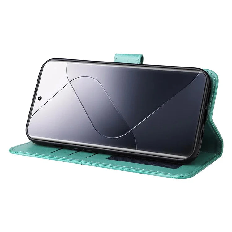 For Xiaomi 14 Pro Case PU Leather Stand Wallet Sunflower Pattern Phone Cover