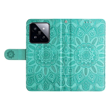 For Xiaomi 14 Pro Case PU Leather Stand Wallet Sunflower Pattern Phone Cover