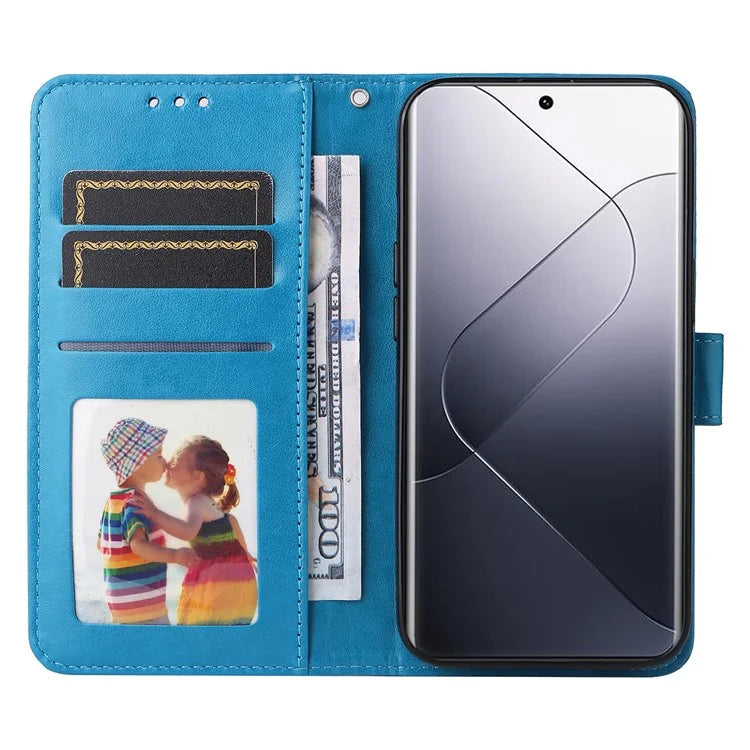 For Xiaomi 14 Pro Case PU Leather Stand Wallet Sunflower Pattern Phone Cover