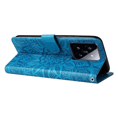 For Xiaomi 14 Pro Case PU Leather Stand Wallet Sunflower Pattern Phone Cover