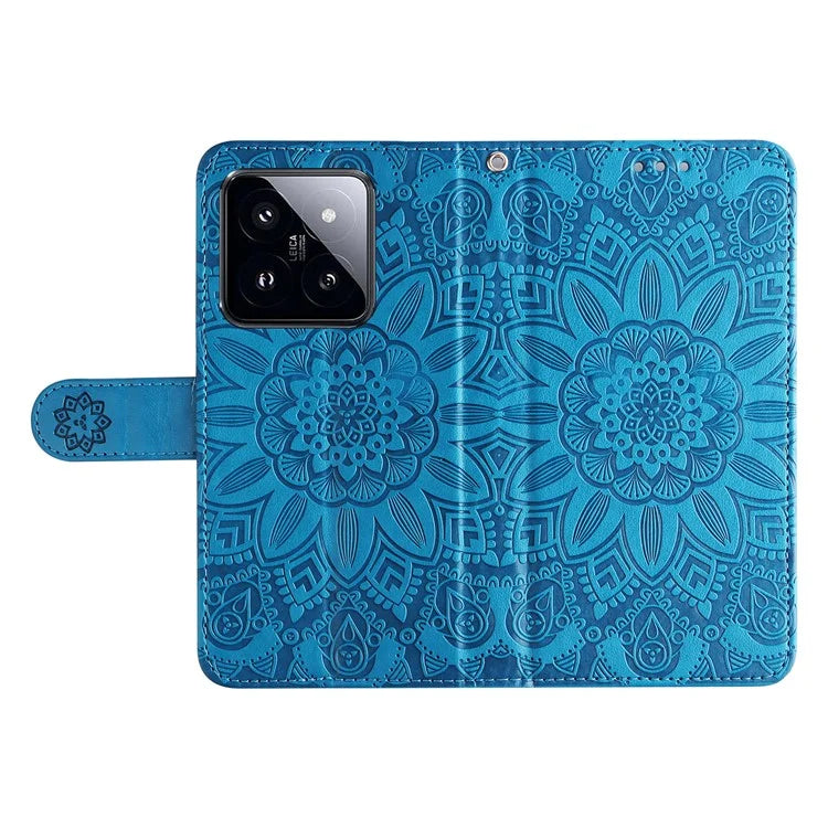 For Xiaomi 14 Pro Case PU Leather Stand Wallet Sunflower Pattern Phone Cover