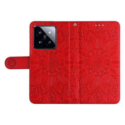 For Xiaomi 14 Pro Case PU Leather Stand Wallet Sunflower Pattern Phone Cover