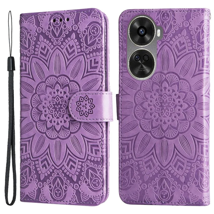 For Huawei nova 11 SE Case Sunflower Imprinted PU Leather Wallet Cover