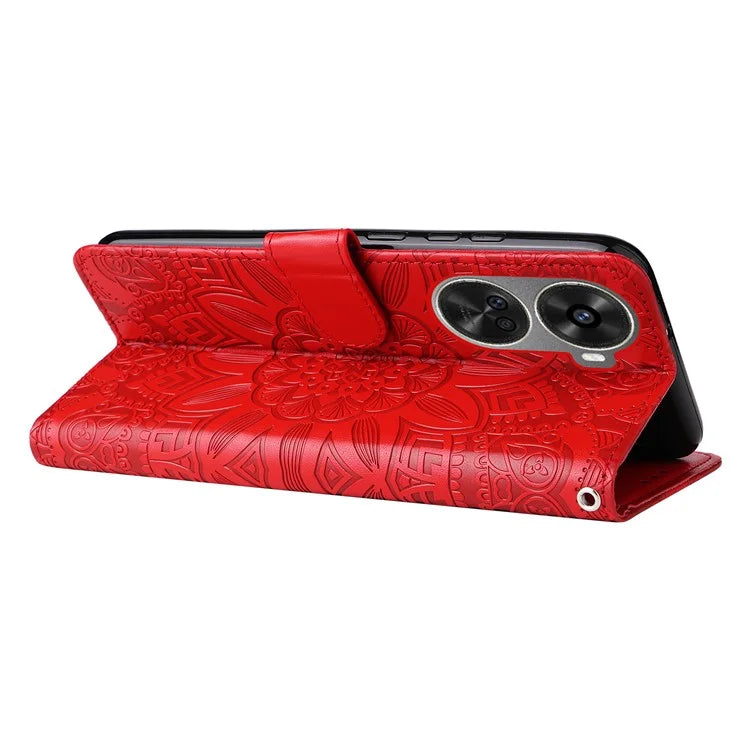 For Huawei nova 11 SE Case Sunflower Imprinted PU Leather Wallet Cover