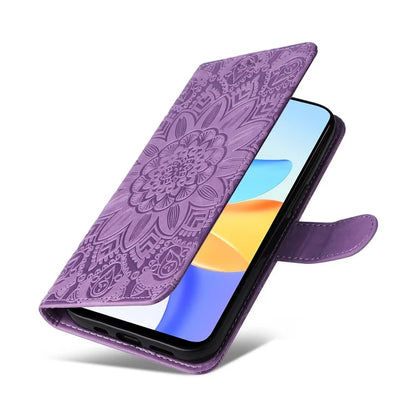 For Honor Play 50 Plus 5G Case Sunflower Imprinted Wallet Leather Cover