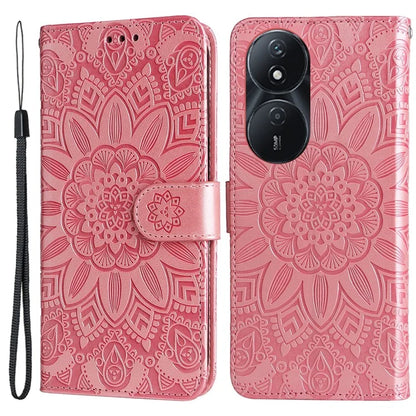 For Honor Play 50 Plus 5G Case Sunflower Imprinted Wallet Leather Cover