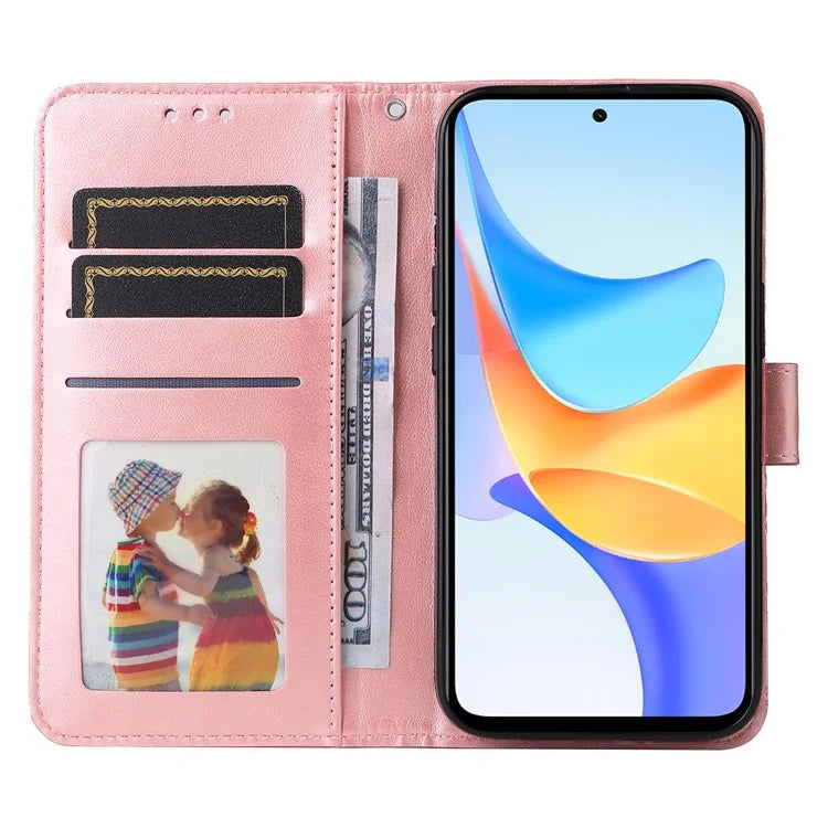 For Honor Play 50 Plus 5G Case Sunflower Imprinted Wallet Leather Cover