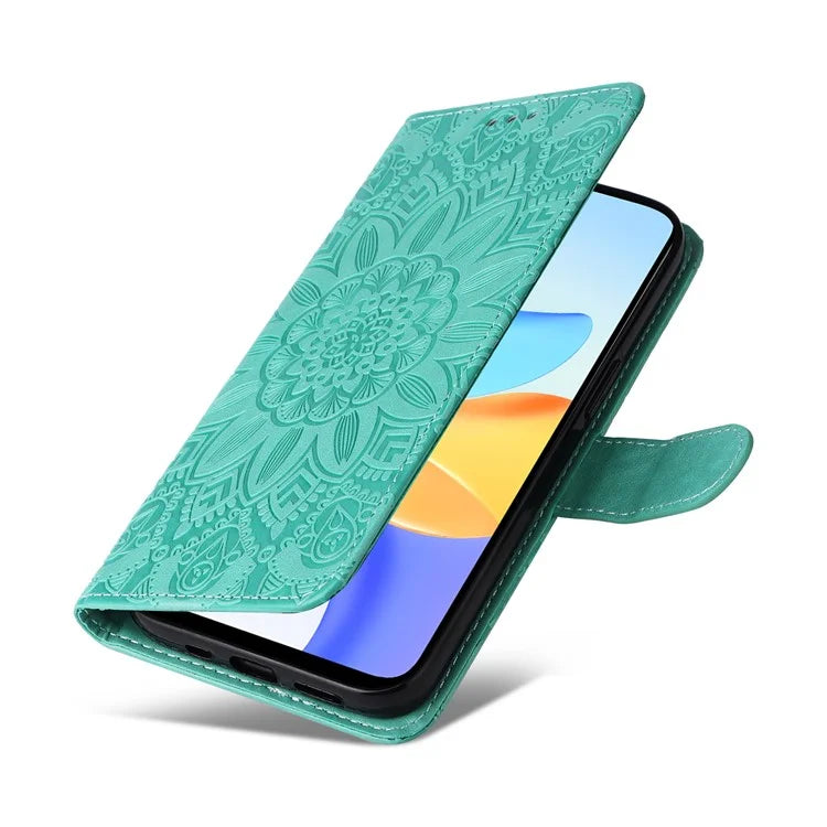 For Honor Play 50 Plus 5G Case Sunflower Imprinted Wallet Leather Cover