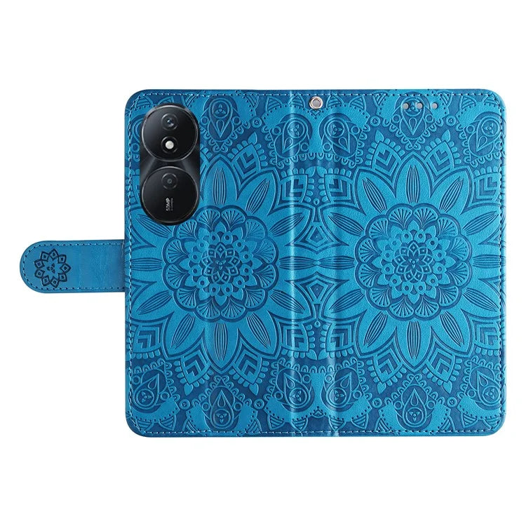 For Honor Play 50 Plus 5G Case Sunflower Imprinted Wallet Leather Cover