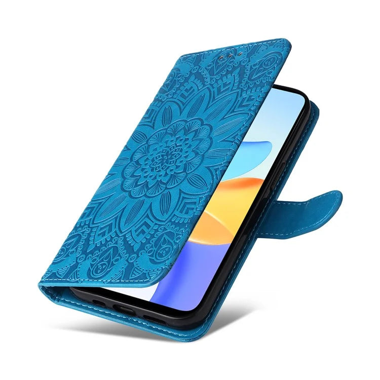 For Honor Play 50 Plus 5G Case Sunflower Imprinted Wallet Leather Cover