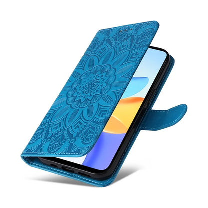 For Honor Play 50 Plus 5G Case Sunflower Imprinted Wallet Leather Cover