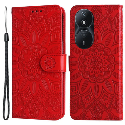 For Honor Play 50 Plus 5G Case Sunflower Imprinted Wallet Leather Cover