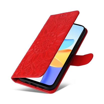For Honor Play 50 Plus 5G Case Sunflower Imprinted Wallet Leather Cover