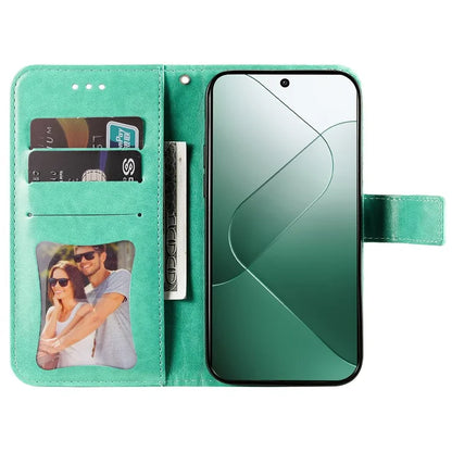 For Xiaomi 14 Case Anti-Fall Wallet Phone Case PU Leather Folio Flip Cover