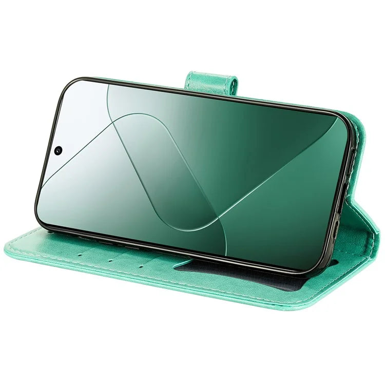 For Xiaomi 14 Case Anti-Fall Wallet Phone Case PU Leather Folio Flip Cover