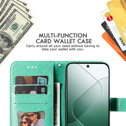 For Xiaomi 14 Case Anti-Fall Wallet Phone Case PU Leather Folio Flip Cover