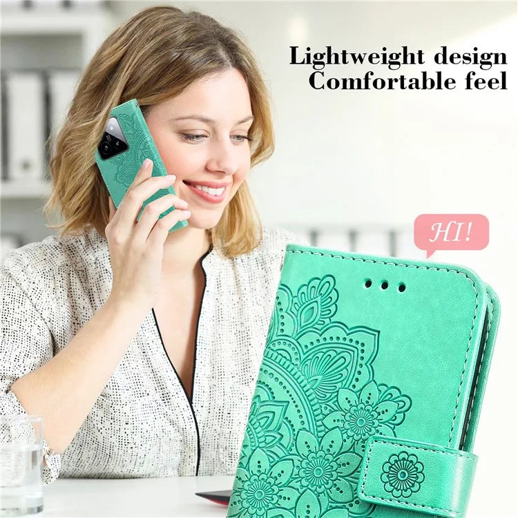 For Xiaomi 14 Case Anti-Fall Wallet Phone Case PU Leather Folio Flip Cover