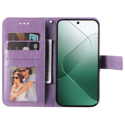 For Xiaomi 14 Case Anti-Fall Wallet Phone Case PU Leather Folio Flip Cover