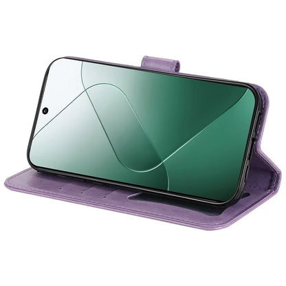 For Xiaomi 14 Case Anti-Fall Wallet Phone Case PU Leather Folio Flip Cover