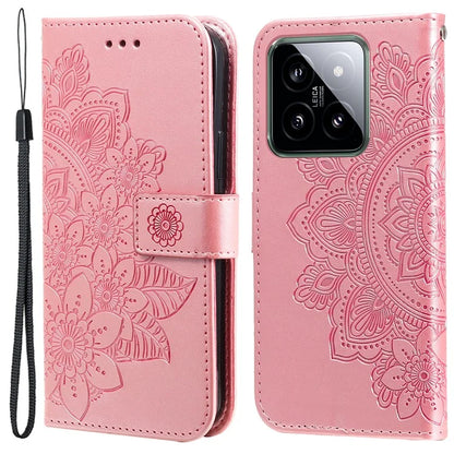 For Xiaomi 14 Case Anti-Fall Wallet Phone Case PU Leather Folio Flip Cover