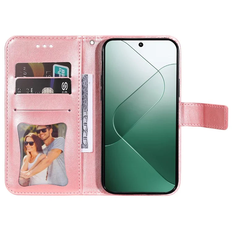 For Xiaomi 14 Case Anti-Fall Wallet Phone Case PU Leather Folio Flip Cover