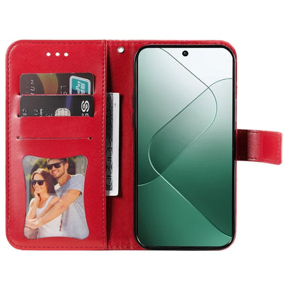 For Xiaomi 14 Case Anti-Fall Wallet Phone Case PU Leather Folio Flip Cover