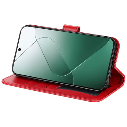 For Xiaomi 14 Case Anti-Fall Wallet Phone Case PU Leather Folio Flip Cover