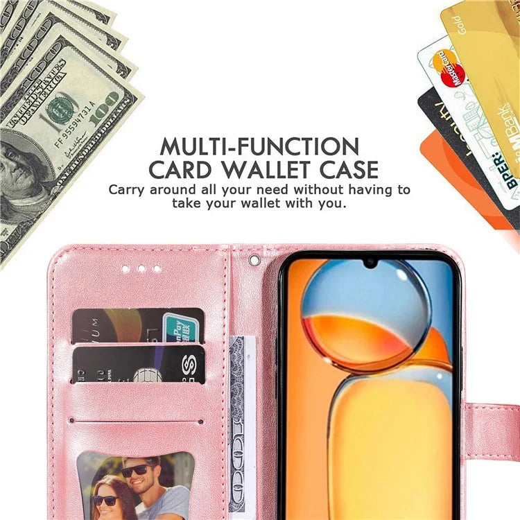 For Xiaomi Redmi 13C 4G / Poco C65 4G Case Anti-Scratch PU Leather Wallet Phone Cover
