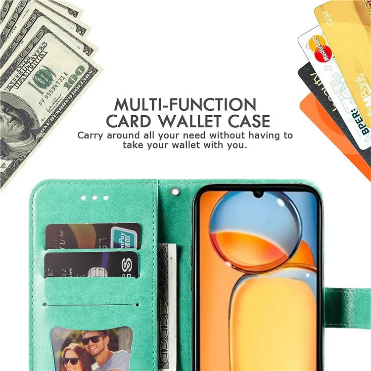 For Xiaomi Redmi 13C 4G / Poco C65 4G Case Anti-Scratch PU Leather Wallet Phone Cover