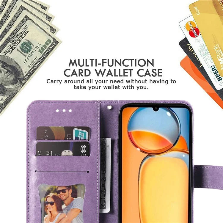 For Xiaomi Redmi 13C 4G / Poco C65 4G Case Anti-Scratch PU Leather Wallet Phone Cover