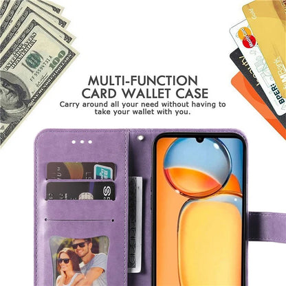 For Xiaomi Redmi 13C 4G / Poco C65 4G Case Anti-Scratch PU Leather Wallet Phone Cover