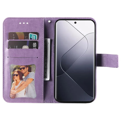 For Xiaomi 14 Pro Case Protective Wallet Phone Case Imprinted PU Leather Flip Cover